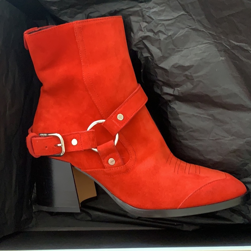 Fire Engine Red Labucq Boots - Picture 3 of 7